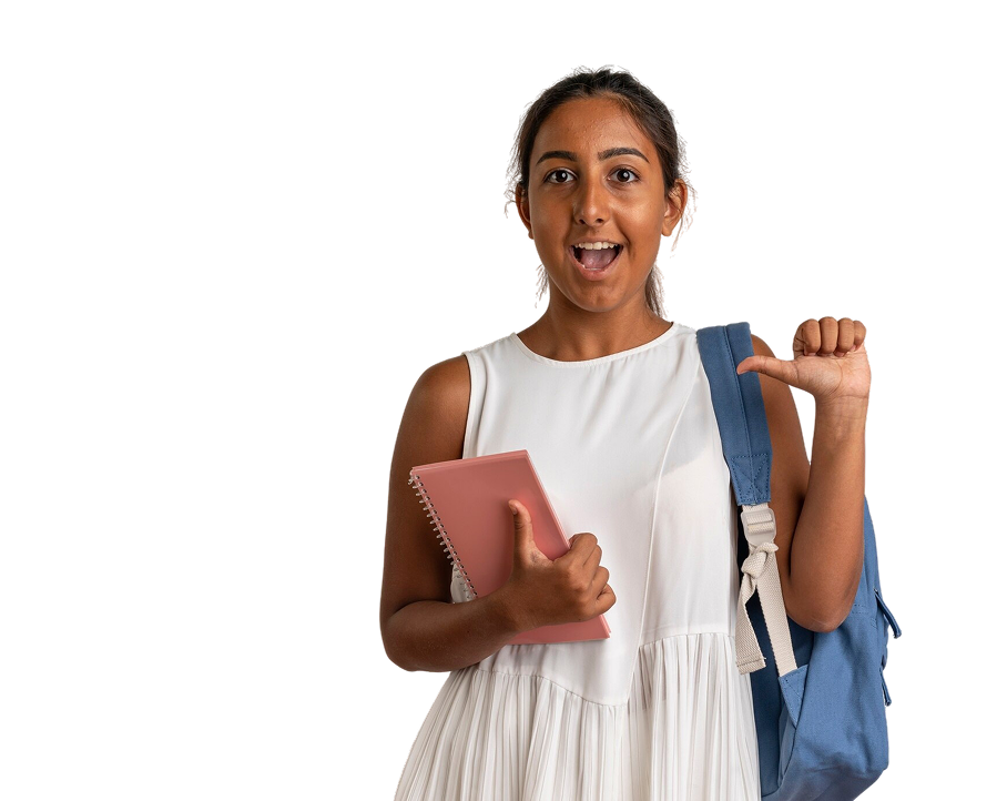 joyful-young-schoolgirl-wearing-backpack-holding-notebook-points-himself 1